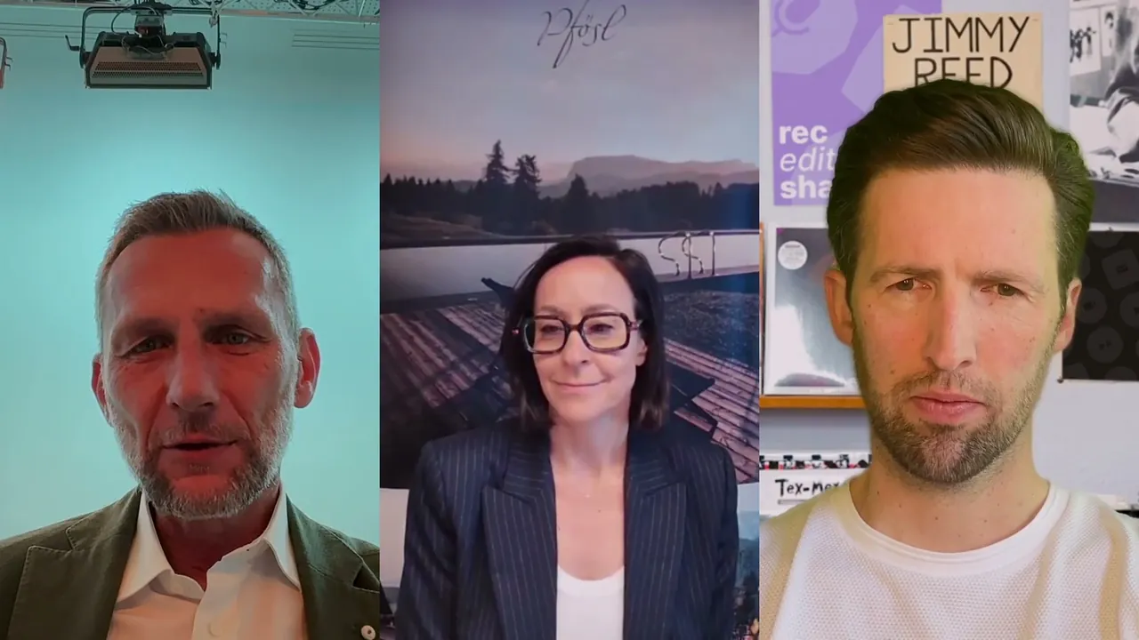 Standbild aus der Episode mit Brigitte Zelger (Green Luxury Hotel Pfösl) & Thomas Mur (Fiera Bolzano)